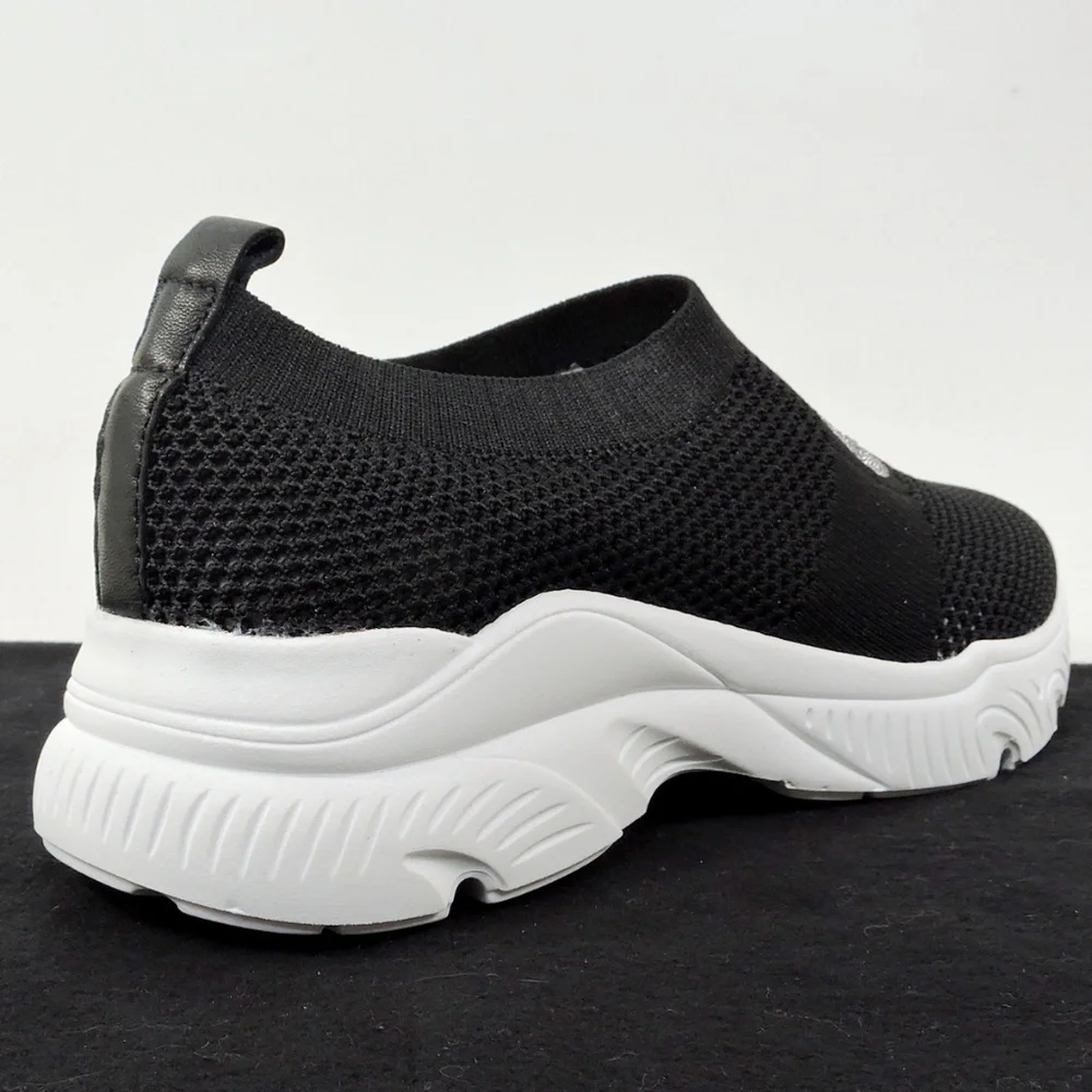 CASADEI 🇮🇹 WOMEN'S BLACK STREICH FABRIC FASHION SUMMER SNEAKERS - Picture 5 of 10